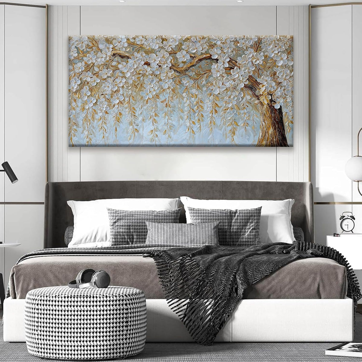 Textured Canvas Wall Art 29x58 Ivory for Living Room – image 6