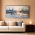 Standard Abstract Wall Art 20x40 Framed Blue Gray Canvas – main view