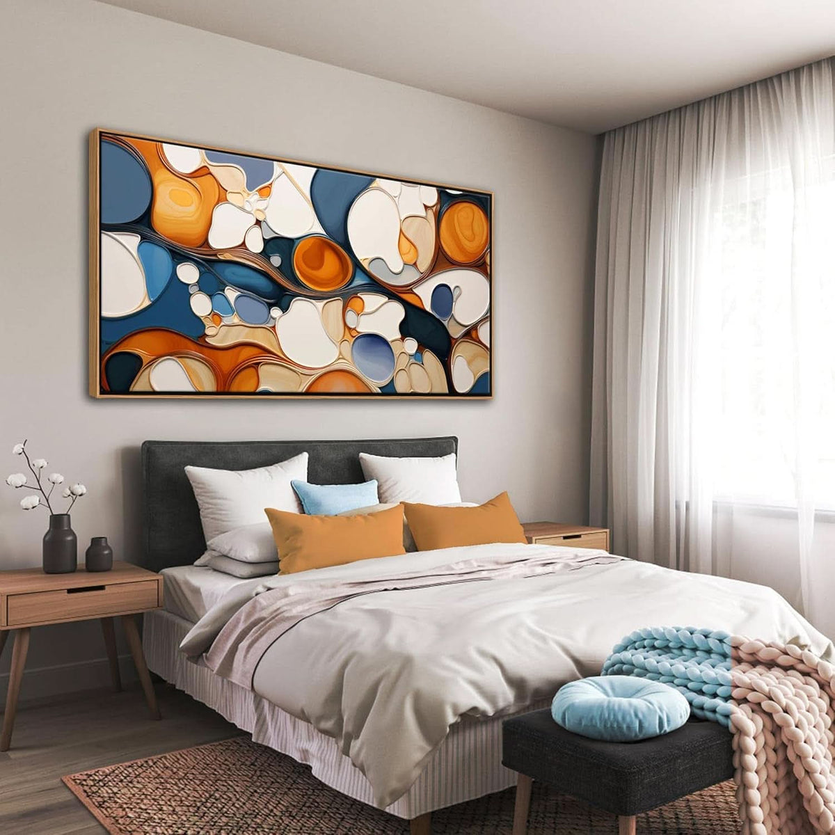 Abstract Wall Art Extra Large Framed Colorful Canvas – image 4