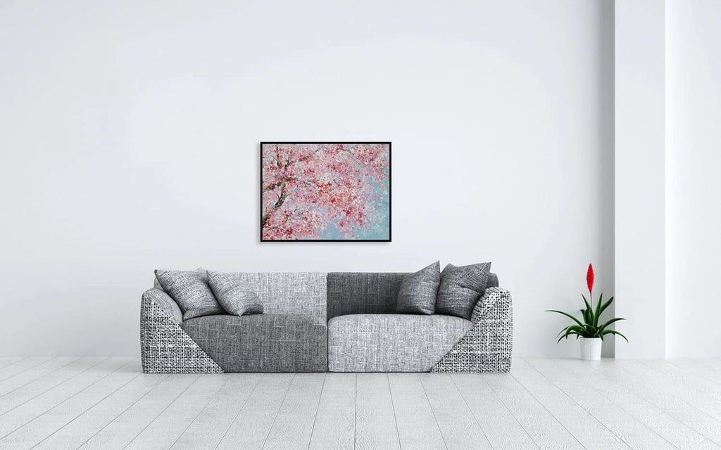Plum Blossom Floating Floral Wall Art Hand-Painted Framed Canvas – image 4