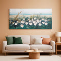 Daisy Textured Canvas Wall Art 58x29 Hand-Painted for Living Room – main view