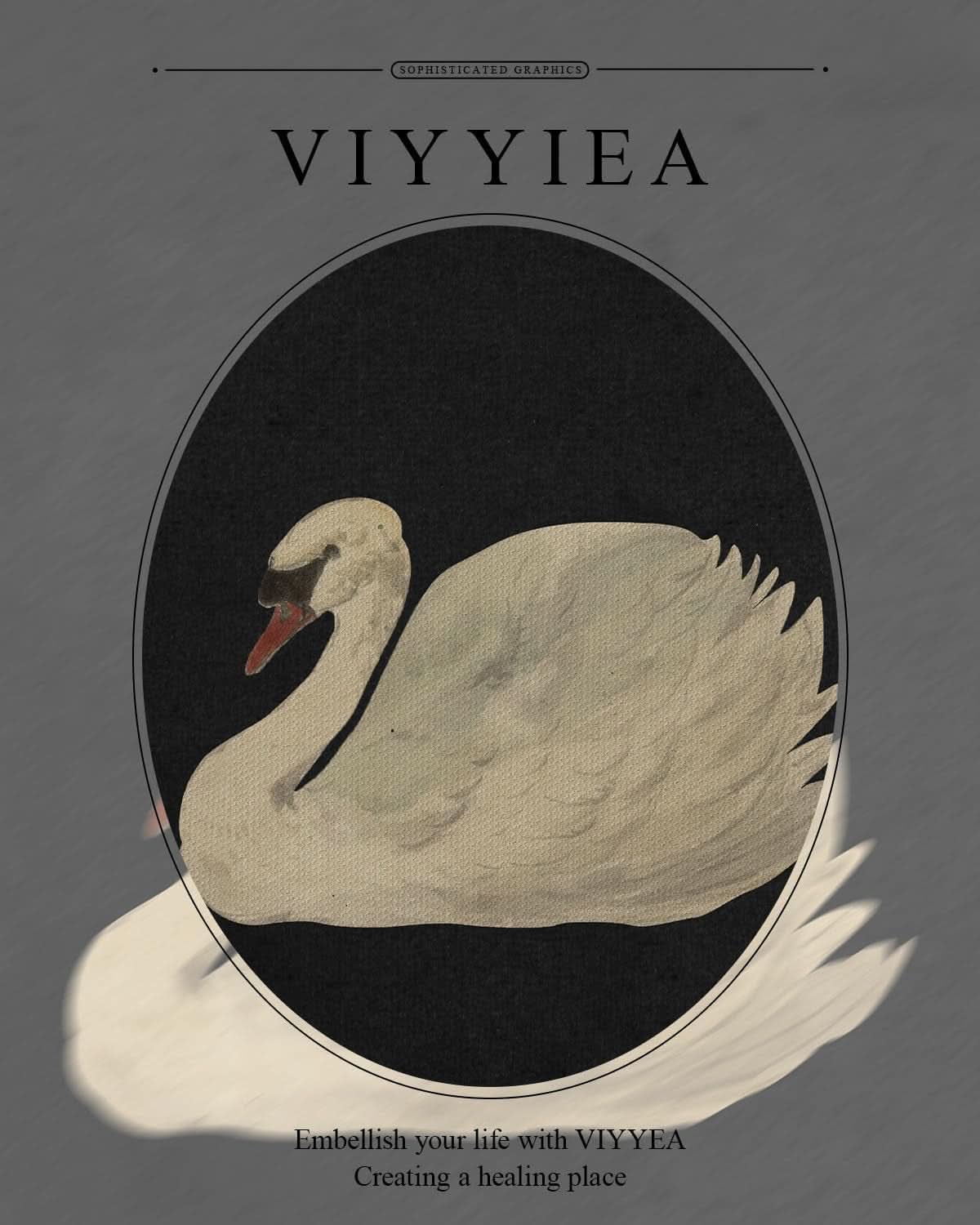 Swan Golden Wall Art 16x13 Framed Canvas for Living Room – image 4