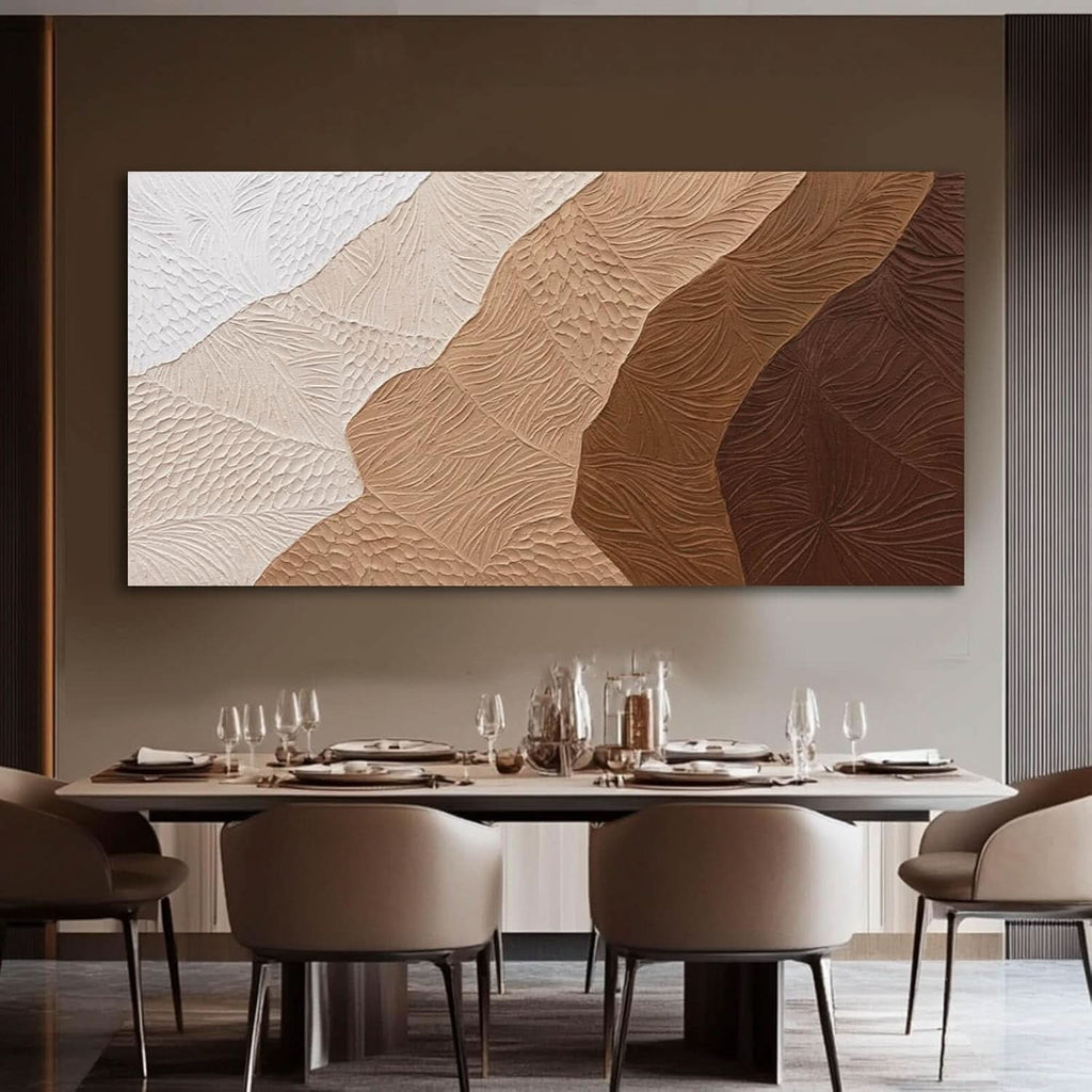 Black and White Wall Art 29x58 Hand-Painted Brown Canvas – image 6
