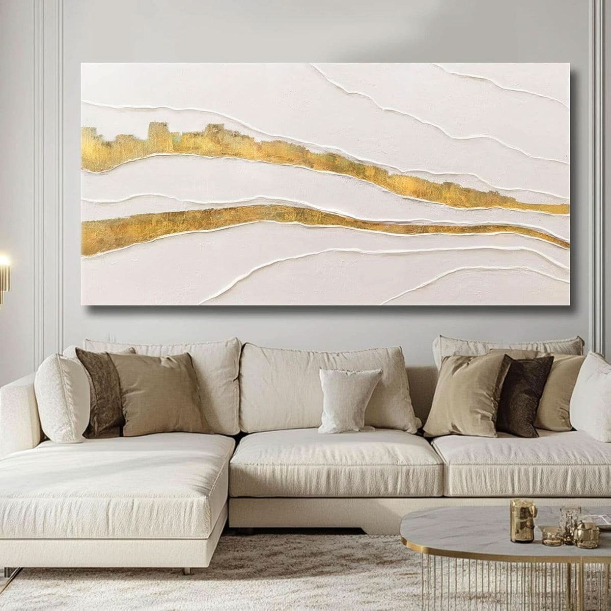 Goldfoil Luxuriously Gold Wall Art 29x58 Hand-Painted Canvas – image 7