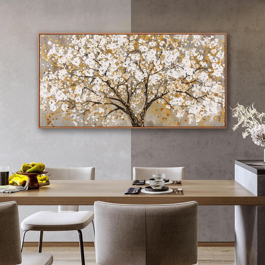 Tree of Life Landscape Wall Art 24x48 Hand-Painted Gold Canvas – image 6
