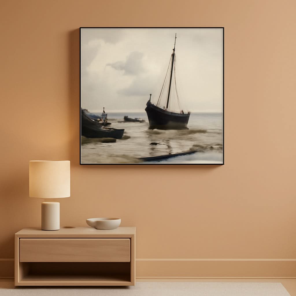 Abstract Coastal Wall Art 32x48 Canvas for Living Room – main view