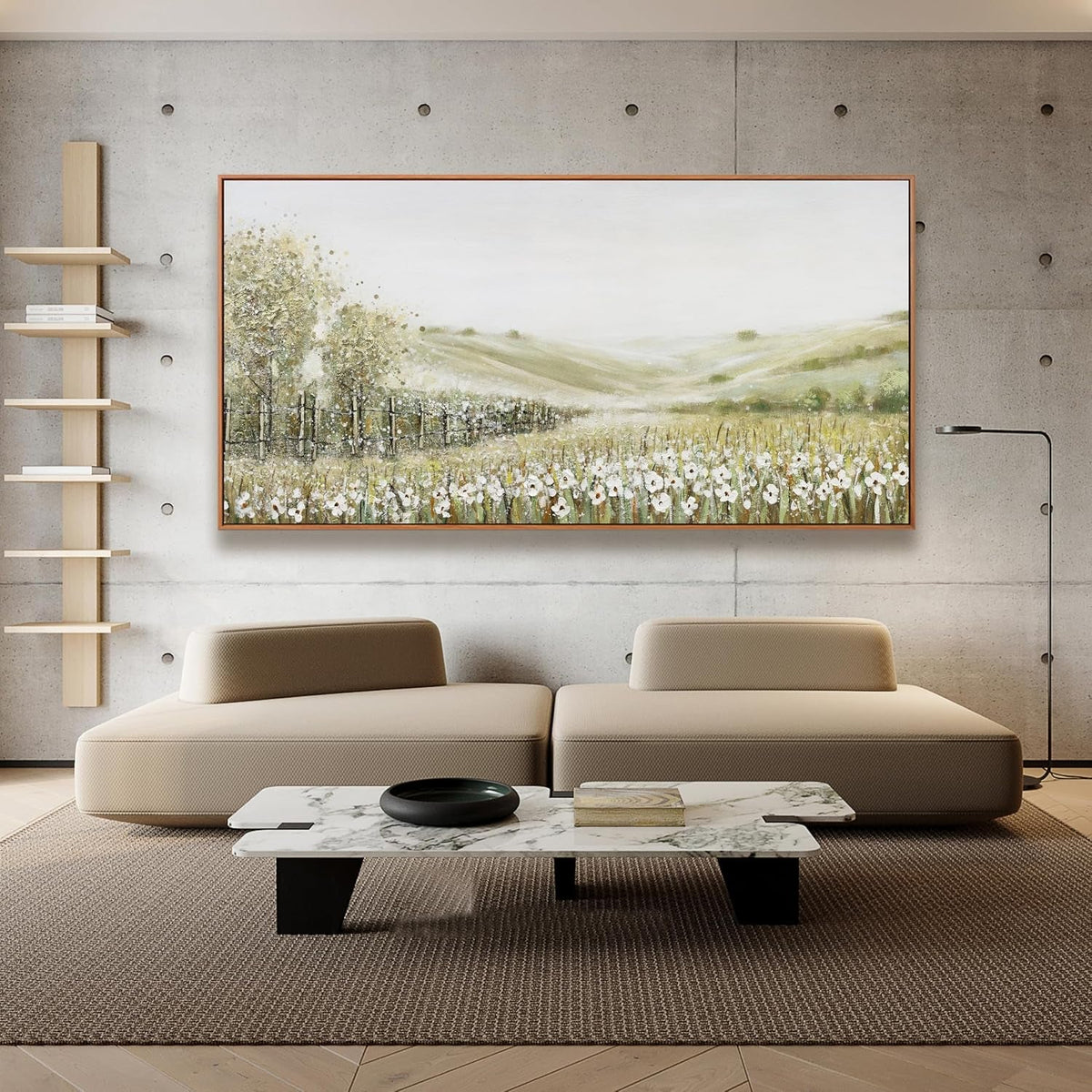 Mountain Abstract Landscape Wall Art 29x58 Framed Canvas – image 3