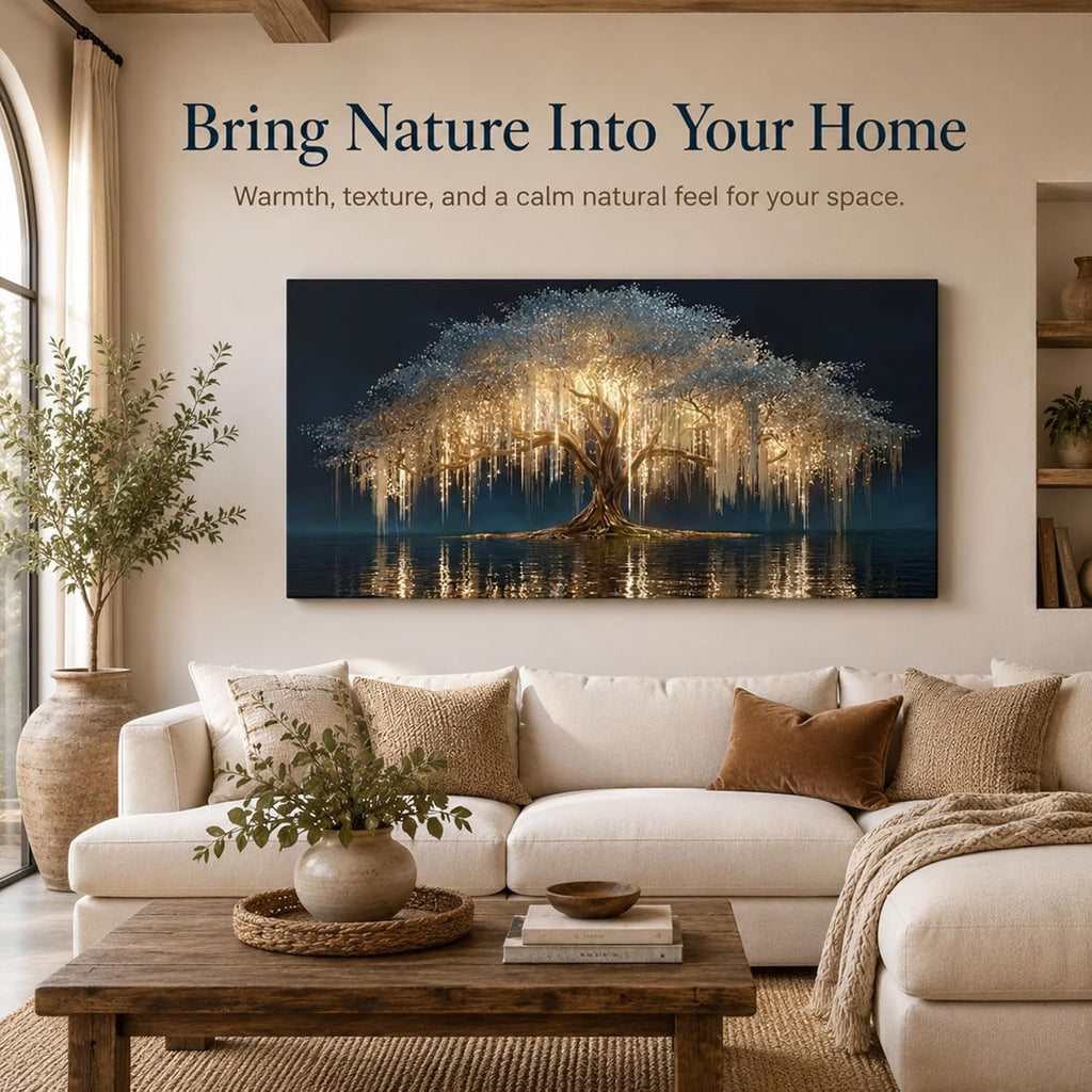 Tree of Life Landscape Wall Art Black Gold Canvas for Living Room – image 9