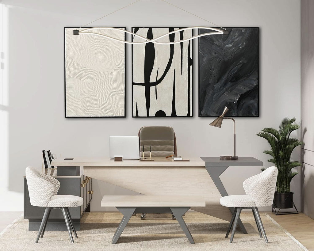 Textured Abstract Wall Art Set of 3 Framed, 24x36 in – image 7