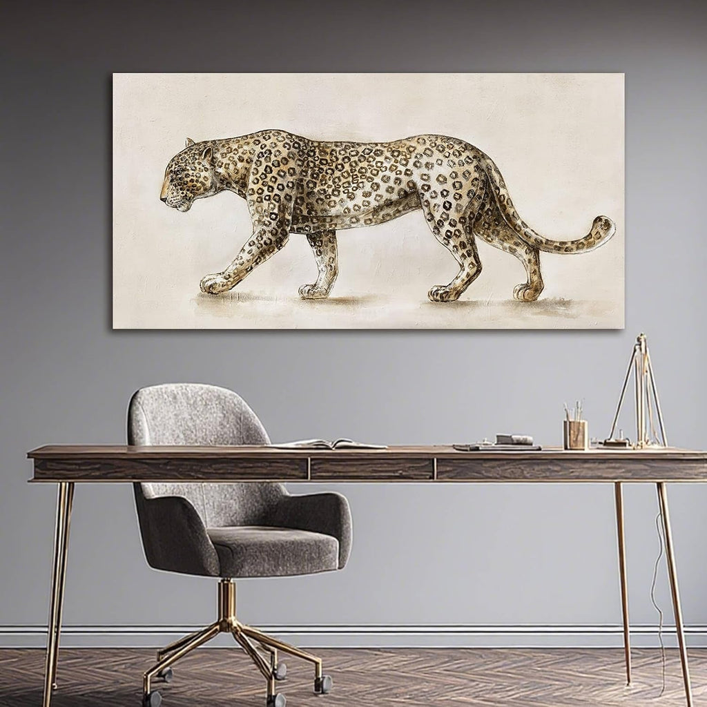 Leopard Wall Art 20x40 Gray Neutral Canvas for Living Room – image 2