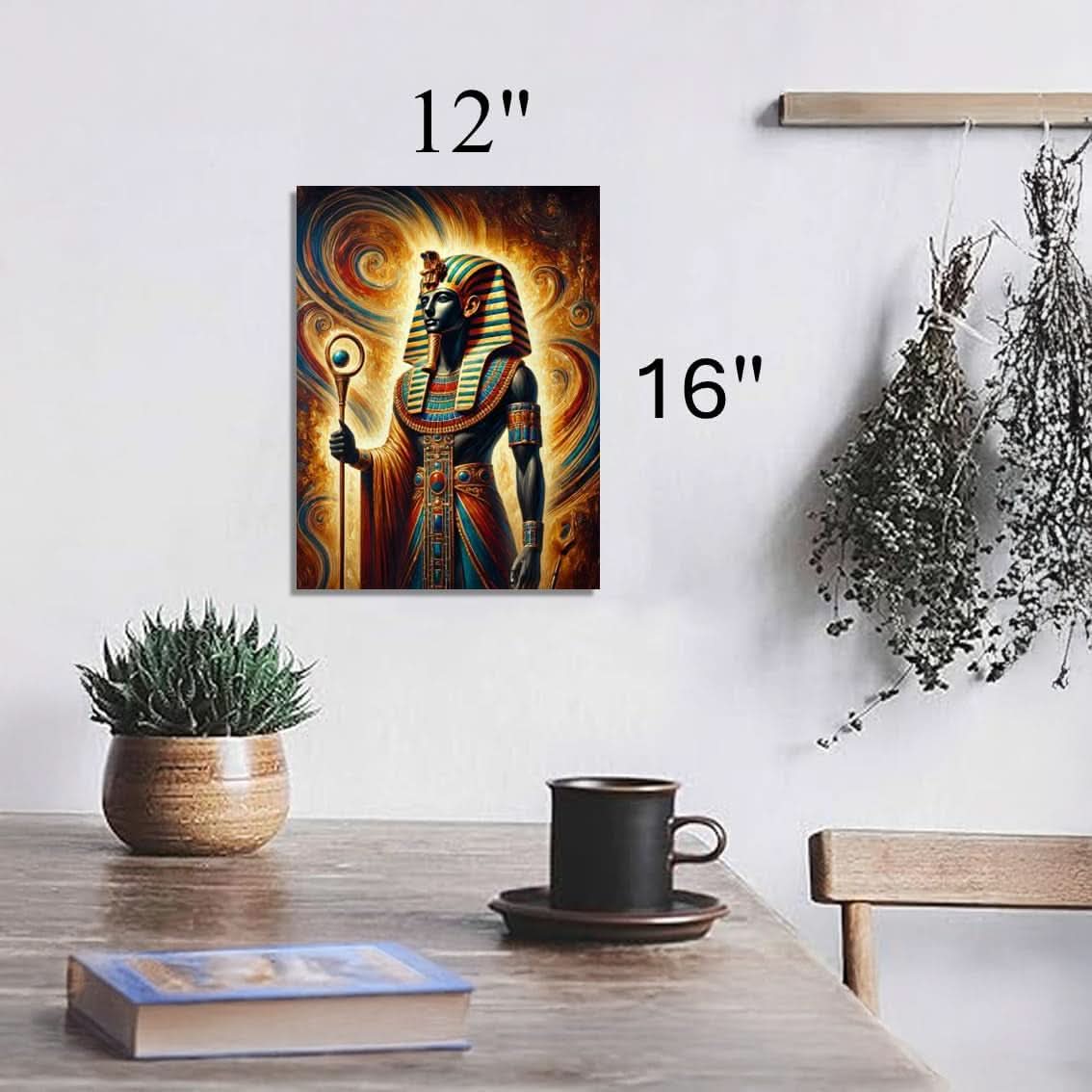 Pharaoh Egyptian Canvas Wall Art 16x12 for Living Room – image 2