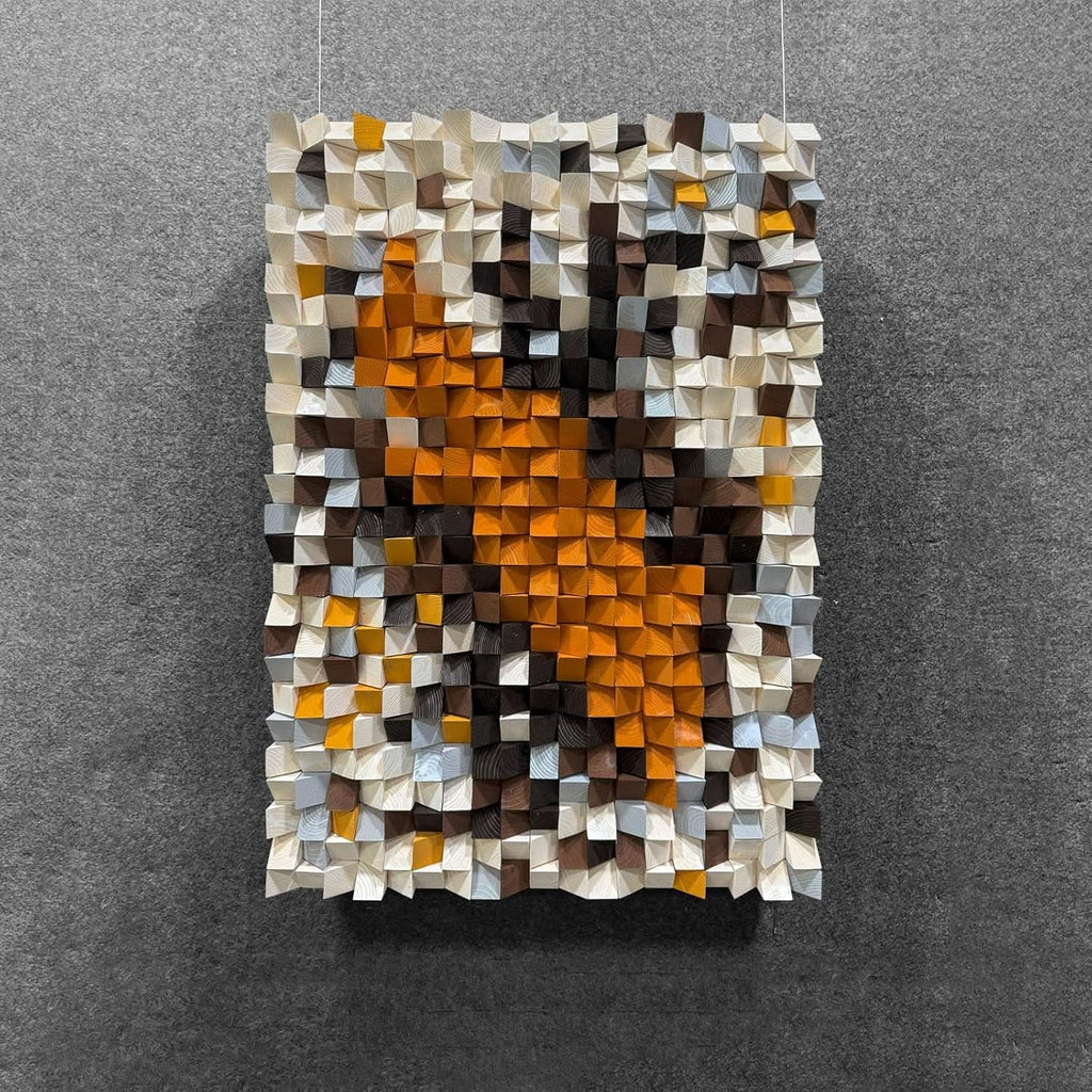 Mosaic Wall Art 27.6x39.4 White Orange for Living Room – image 2