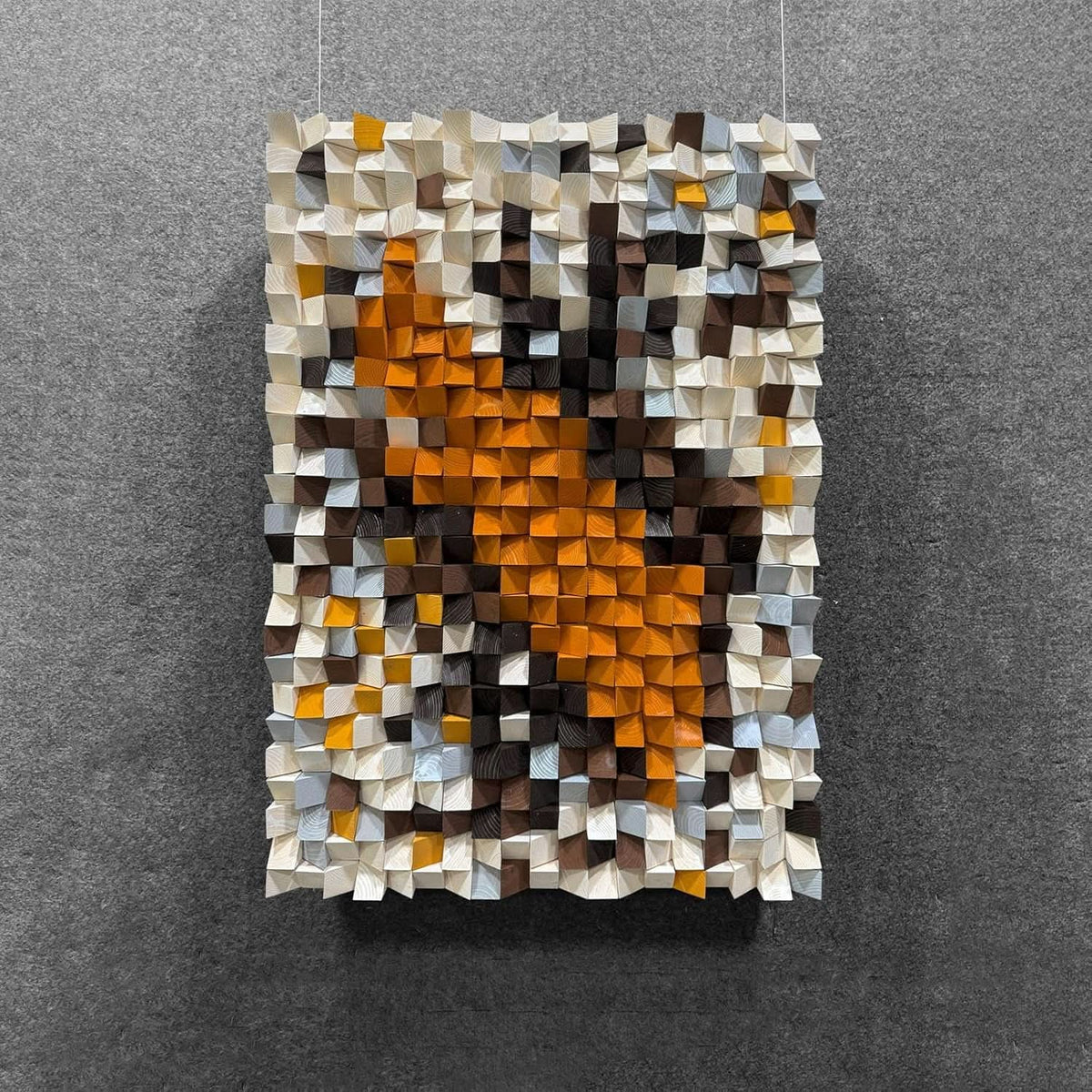 Mosaic Wall Art 27.6x39.4 White Orange for Living Room – image 2