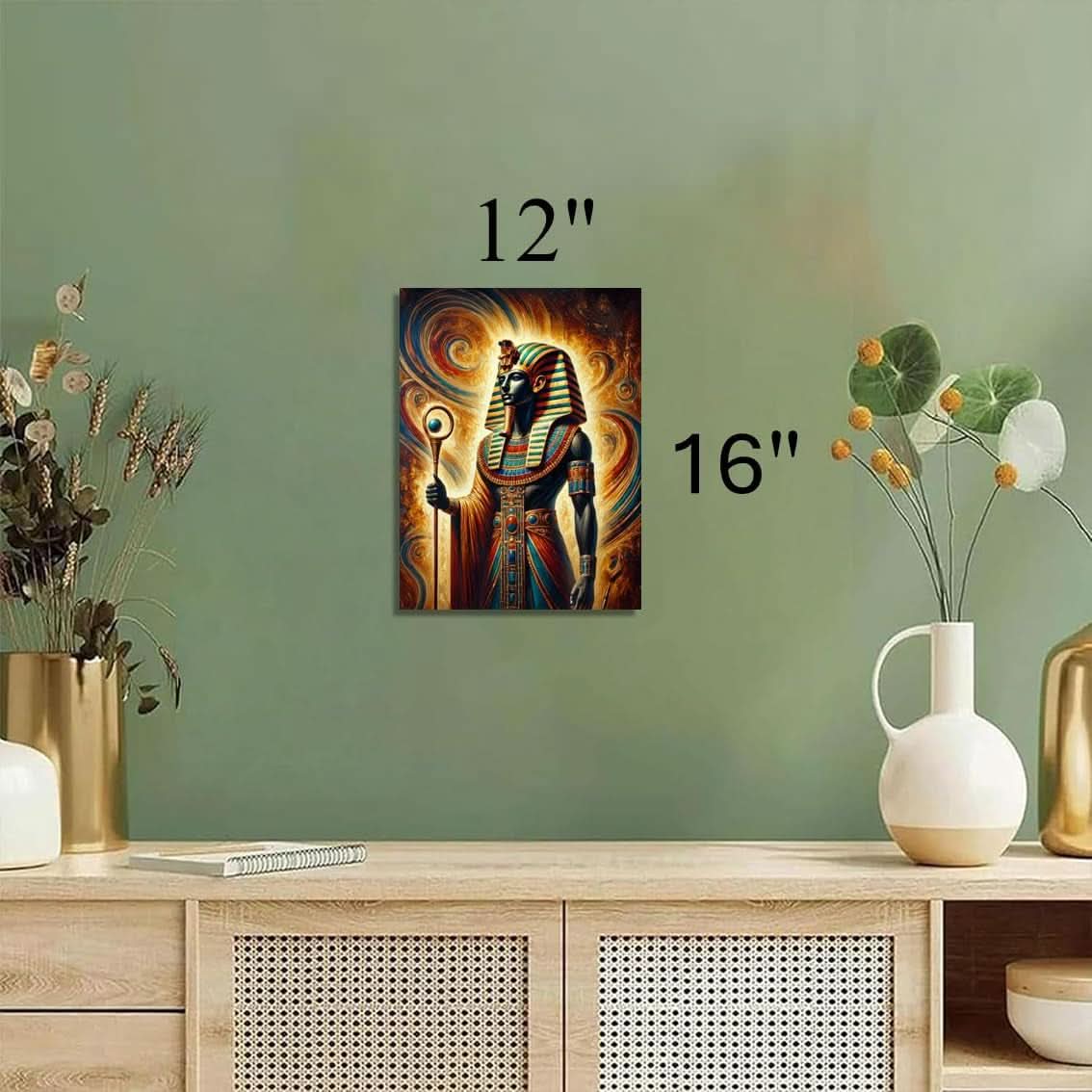 Pharaoh Egyptian Canvas Wall Art 16x12 for Living Room – image 3