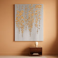 Gold Wall Art 24x48 Hand-Painted Silver Canvas for Living Room – main view