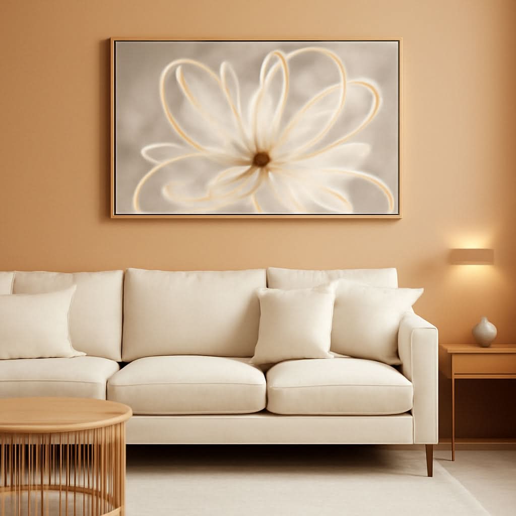 Metallic Abstract Wall Art 20x40 Framed Gold Canvas – main view