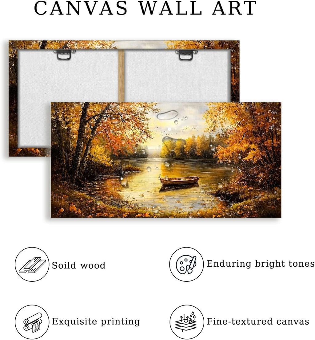 Autumn Landscape Wall Art 29x57 Gold Canvas for Living Room – image 6