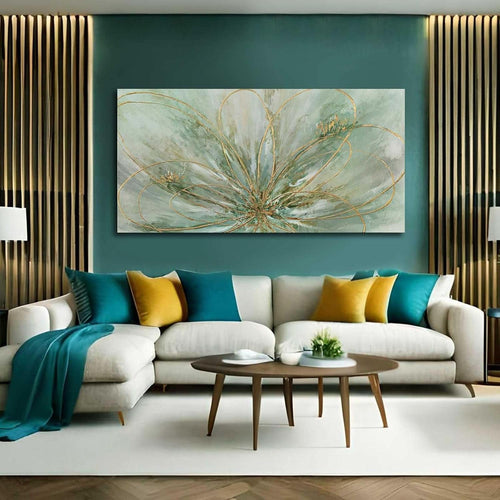Abstract Floral Wall Art 24x48 Canvas for Living Room – image 2