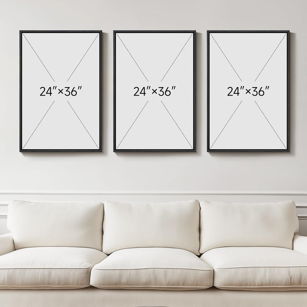 Monumental Oceanic Coastal Wall Art Set of 3 Framed Canvas – image 3