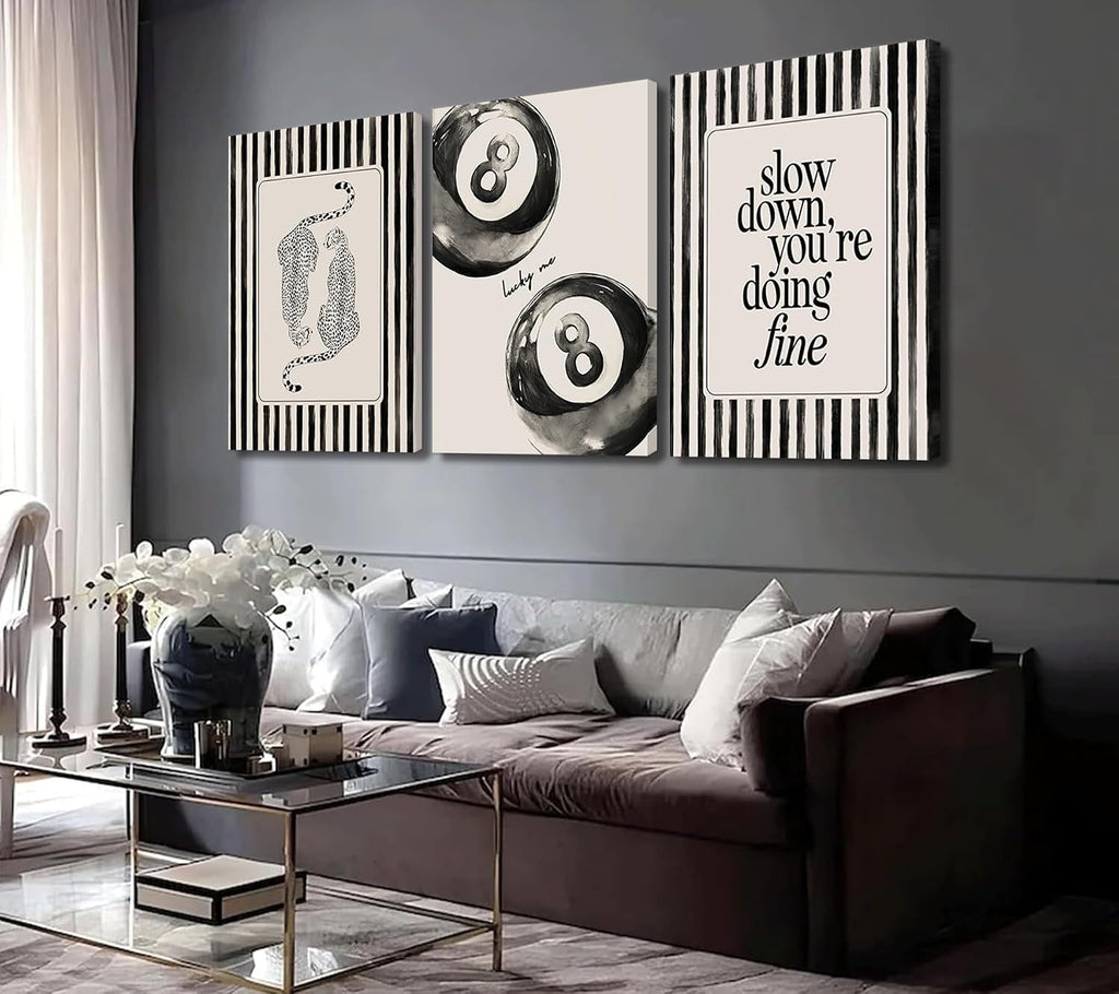 Cheetah Stripe Wall Art 16x24 Framed Black Beige Canvas – image 6