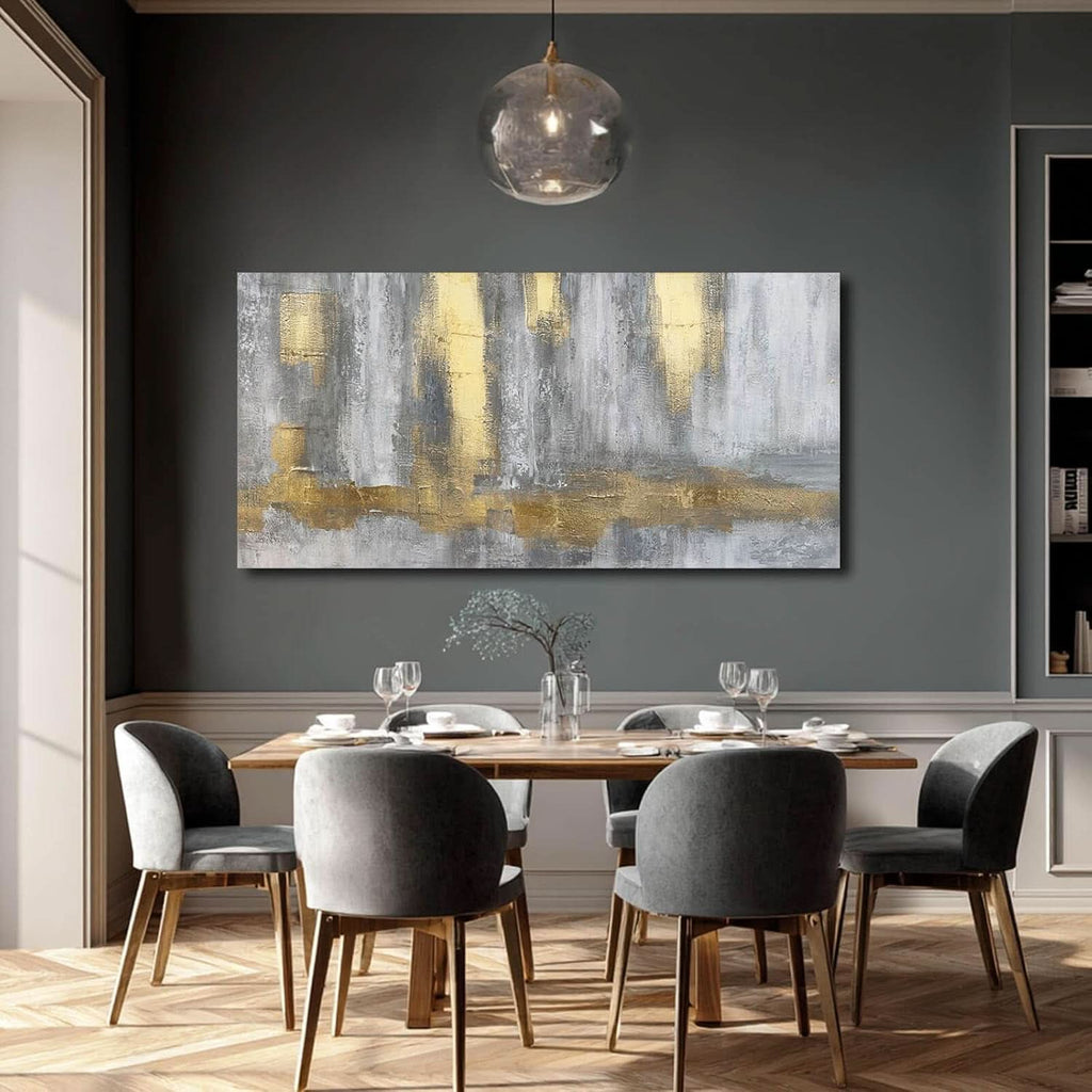 Velvet Textured Gold Wall Art 24x48 Canvas for Living Room – image 6