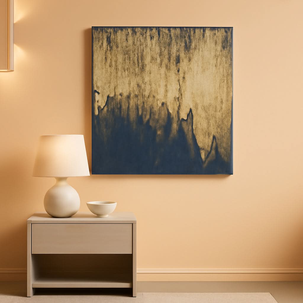 Charcoal Textured Canvas Wall Art 30x45 Hand-Painted Grey – main view