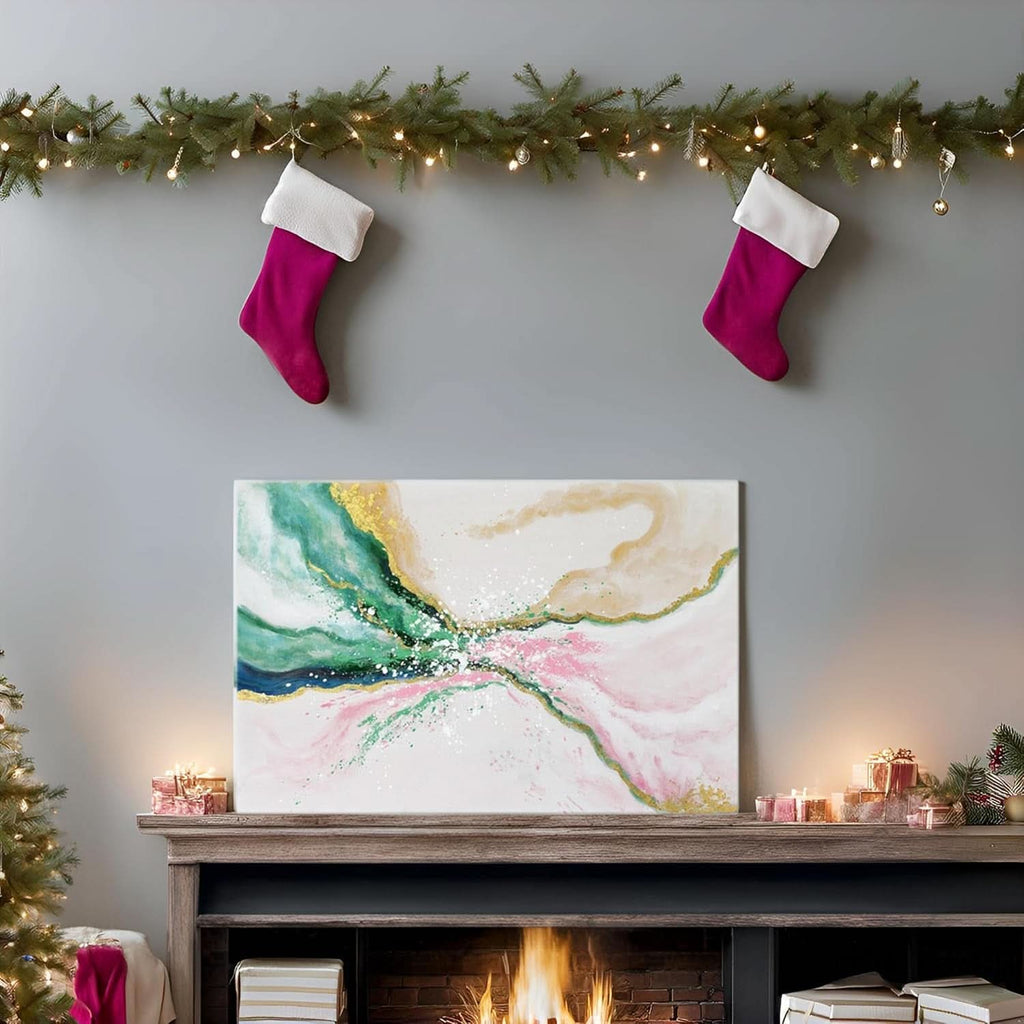 Emerald-Green Abstract Wall Art 36x24 Hand-Painted Green Canvas – image 2