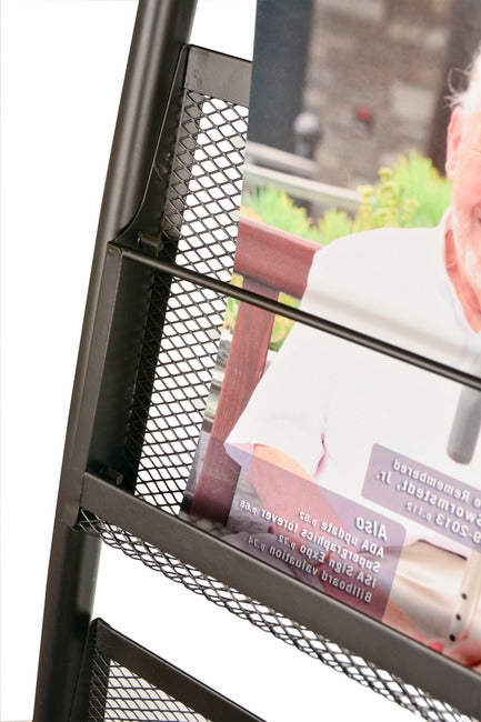 Literature rack wire shelf with brochure