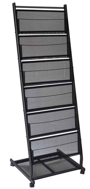 6-shelf mobile literature rack