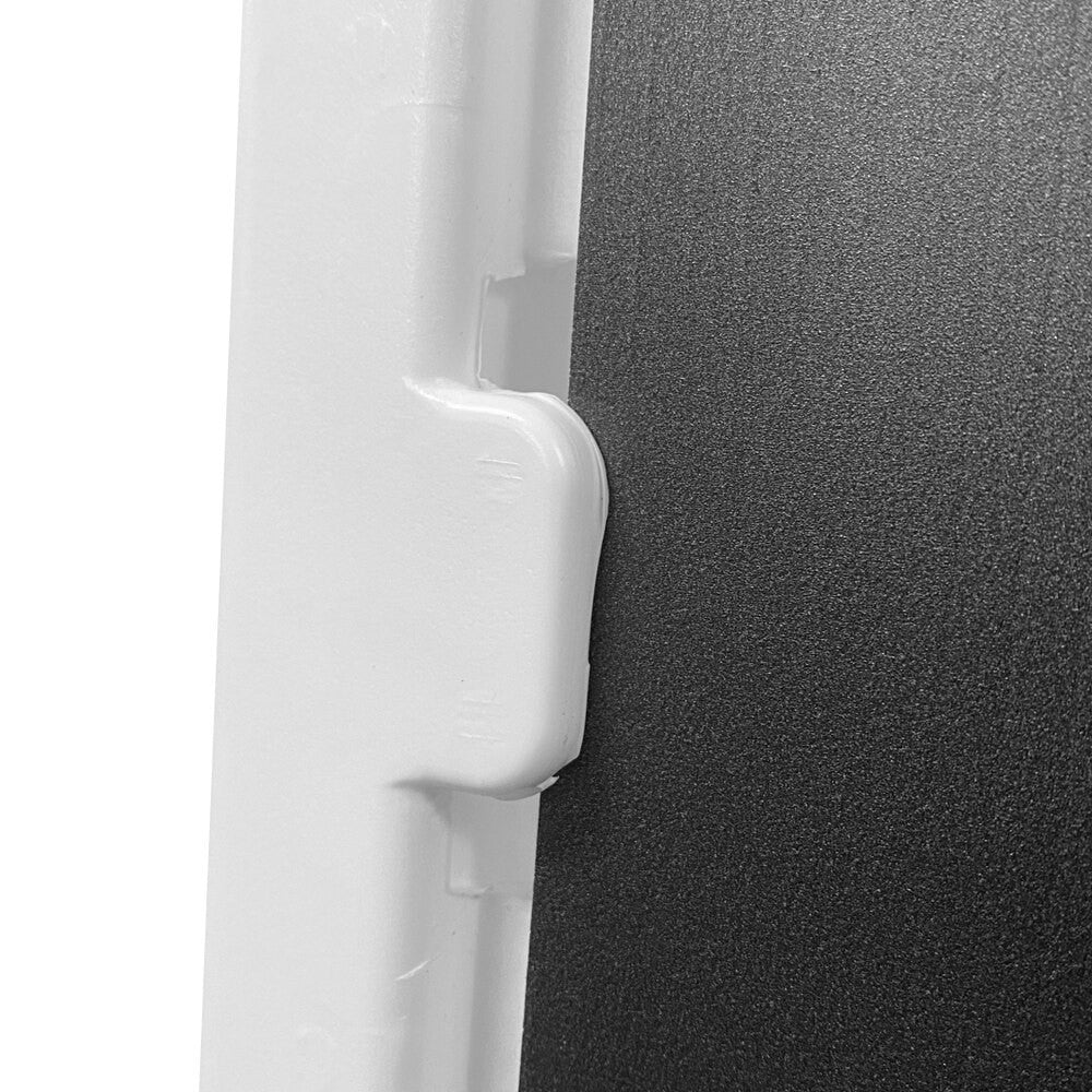 Side tab holding sign insert in A-frame