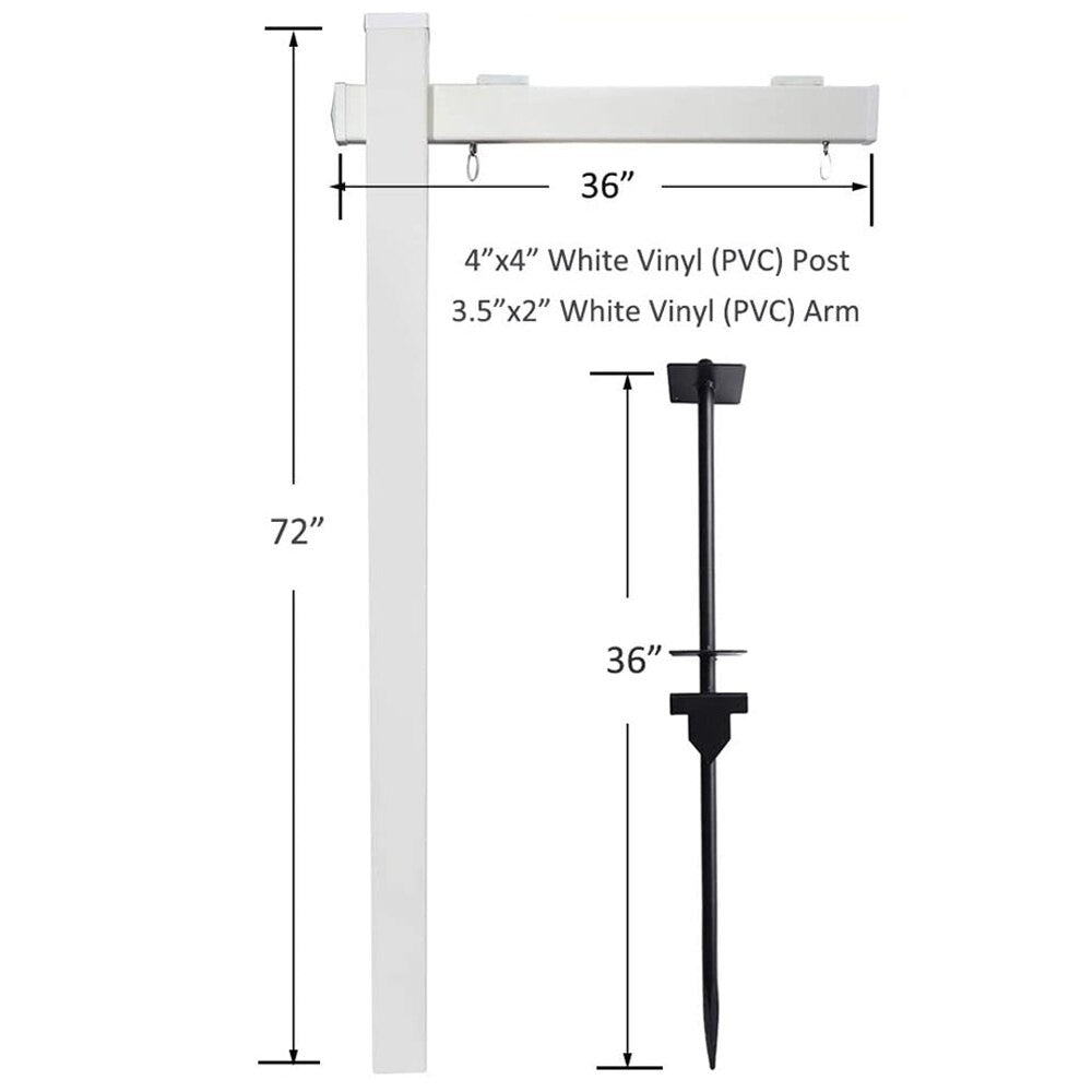 Real estate sign post dimensions 72 inch post and 36 inch arm