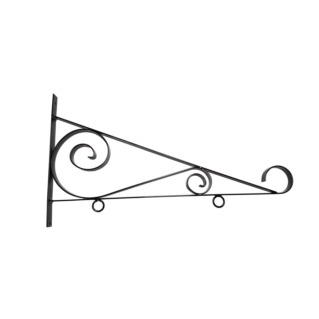 Black steel 24 inch scroll bracket