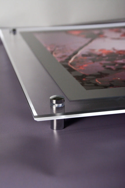 Crystal light box acrylic edge and standoff detail