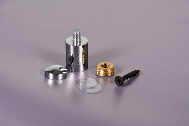 Polished chrome sign standoffs