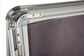 Snap-open frame corner on aluminum A-frame sidewalk sign