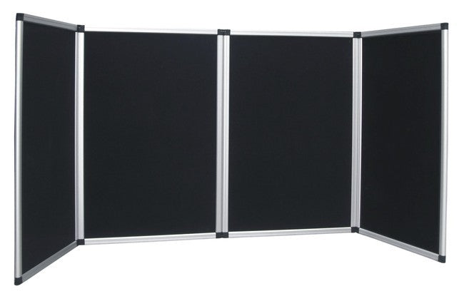 4-panel tabletop display with black fabric panels
