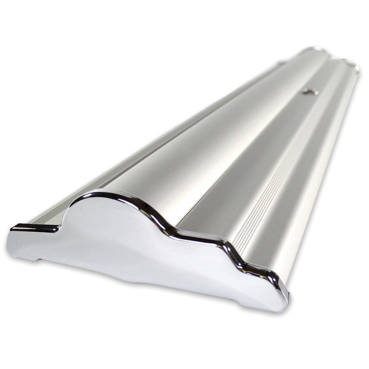 Silver tabletop retractable banner stand base