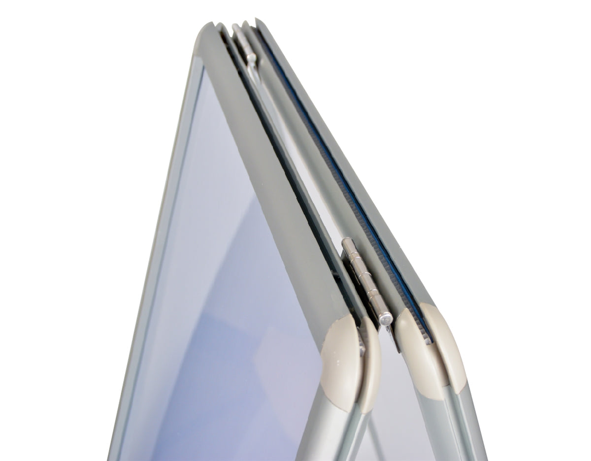 Top-loading A-frame sidewalk sign edge profile