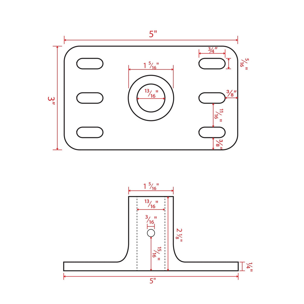 Wall mount plate dimensions diagram