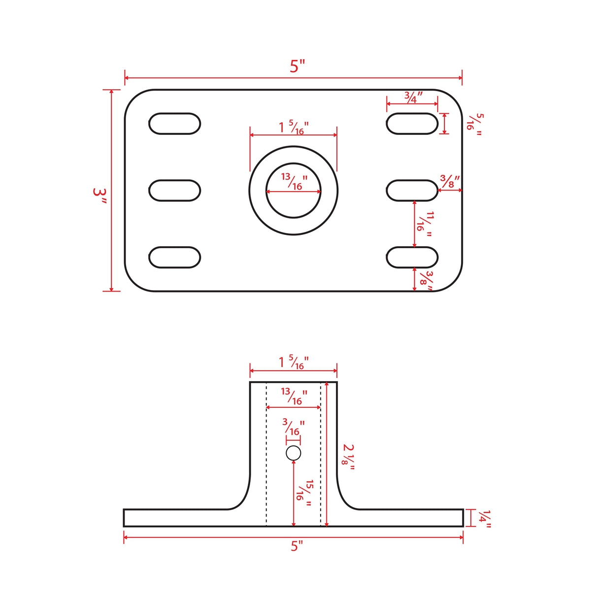 Wall mount plate dimensions diagram