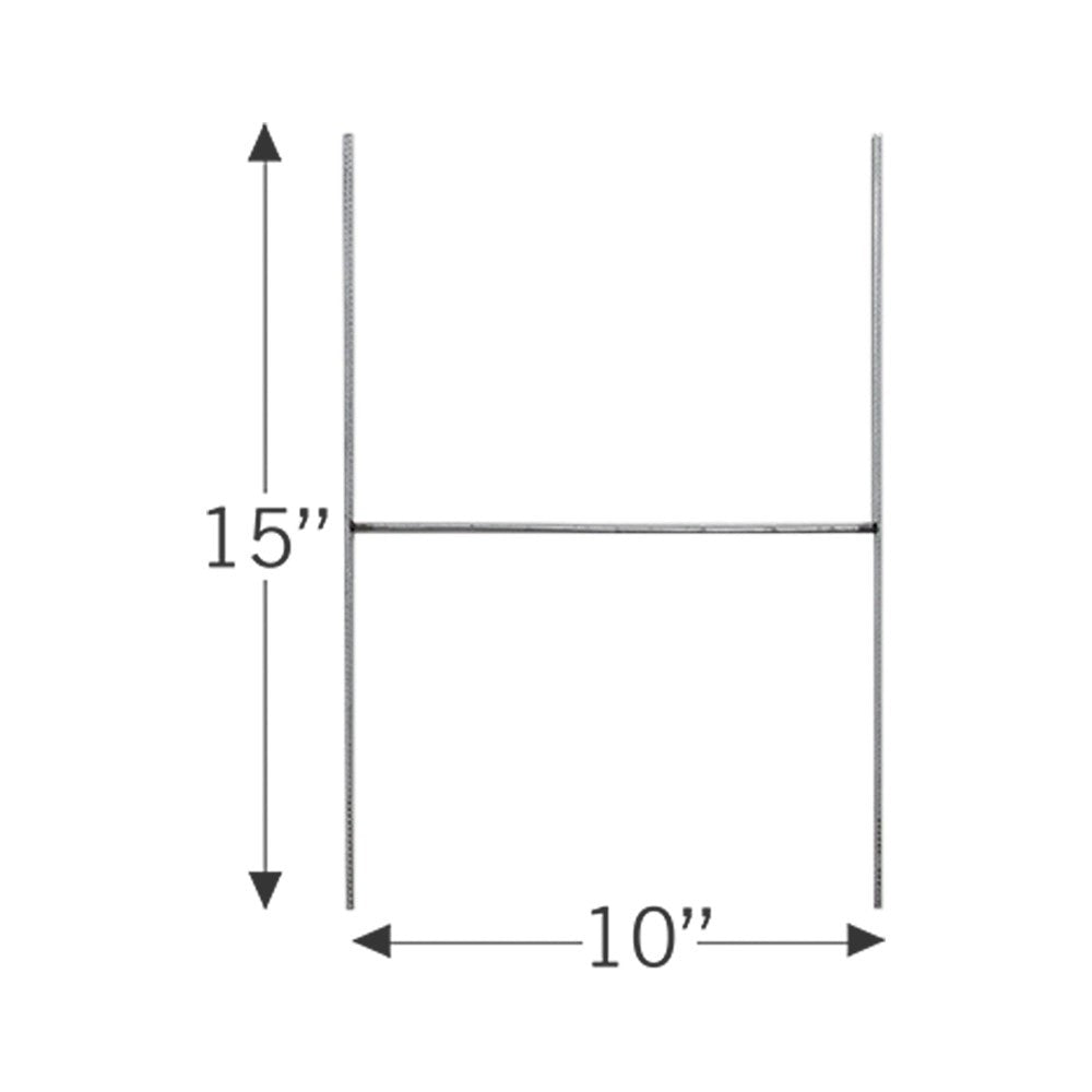10 x 15 inch galvanized steel H-stake for 18 x 11 yard signs